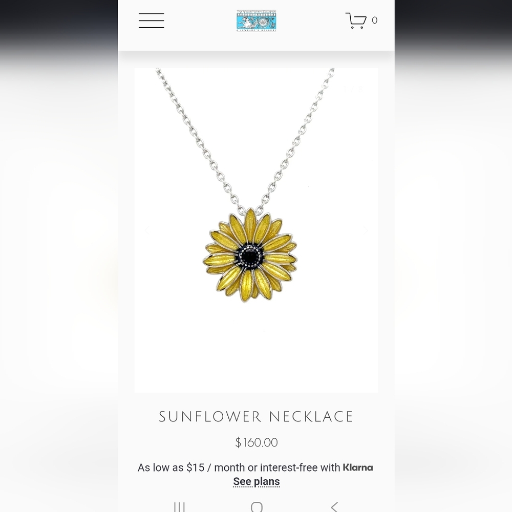 Sunflower Pendant Necklace in Silver and Yellow - Nicole Barr - Picture 2 of 6